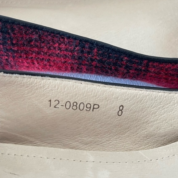 J Jill Flats Buffalo Plaid Loafer Chic Preppy Casual Holiday Red Black 8 - Picture 10 of 12